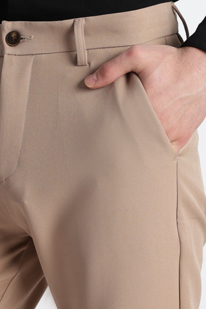 Modern Casual Trousers Beige