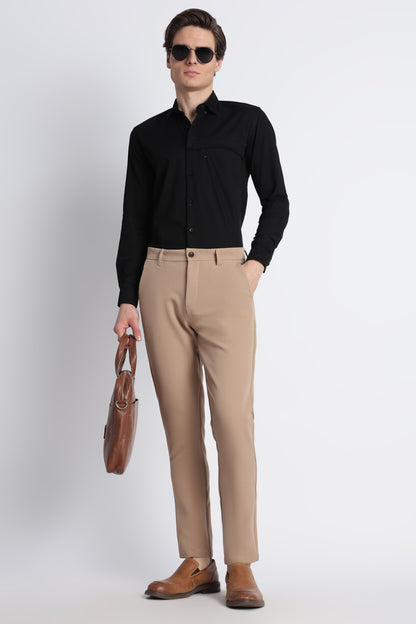 Modern Casual Trousers Beige