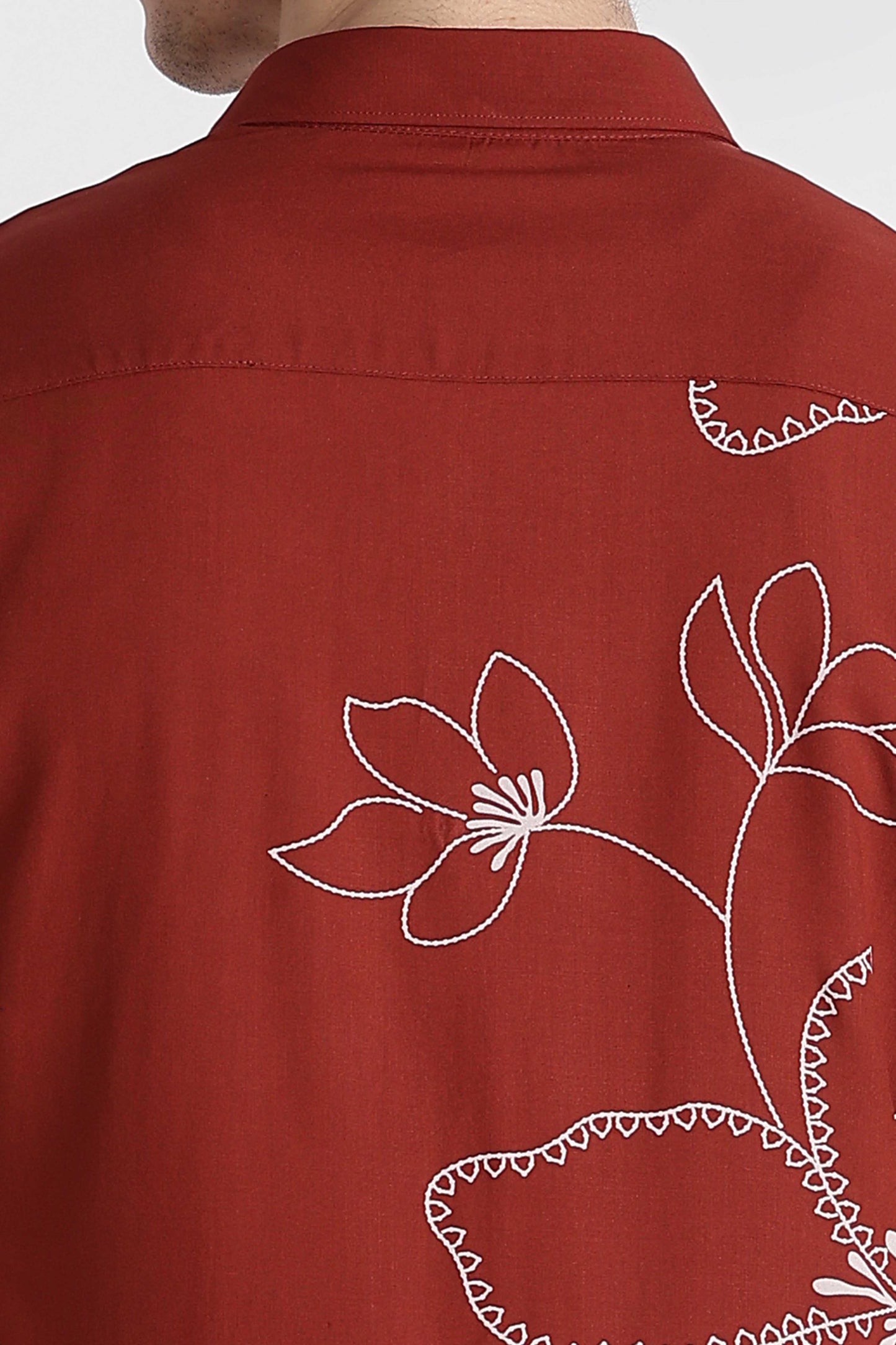 Stylish Floral Printed Rayon Shirt Brown
