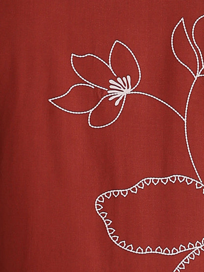 Stylish Floral Printed Rayon Shirt Brown