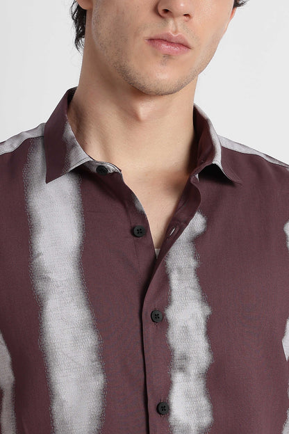 Stylish Floral Printed Rayon Shirt Purple
