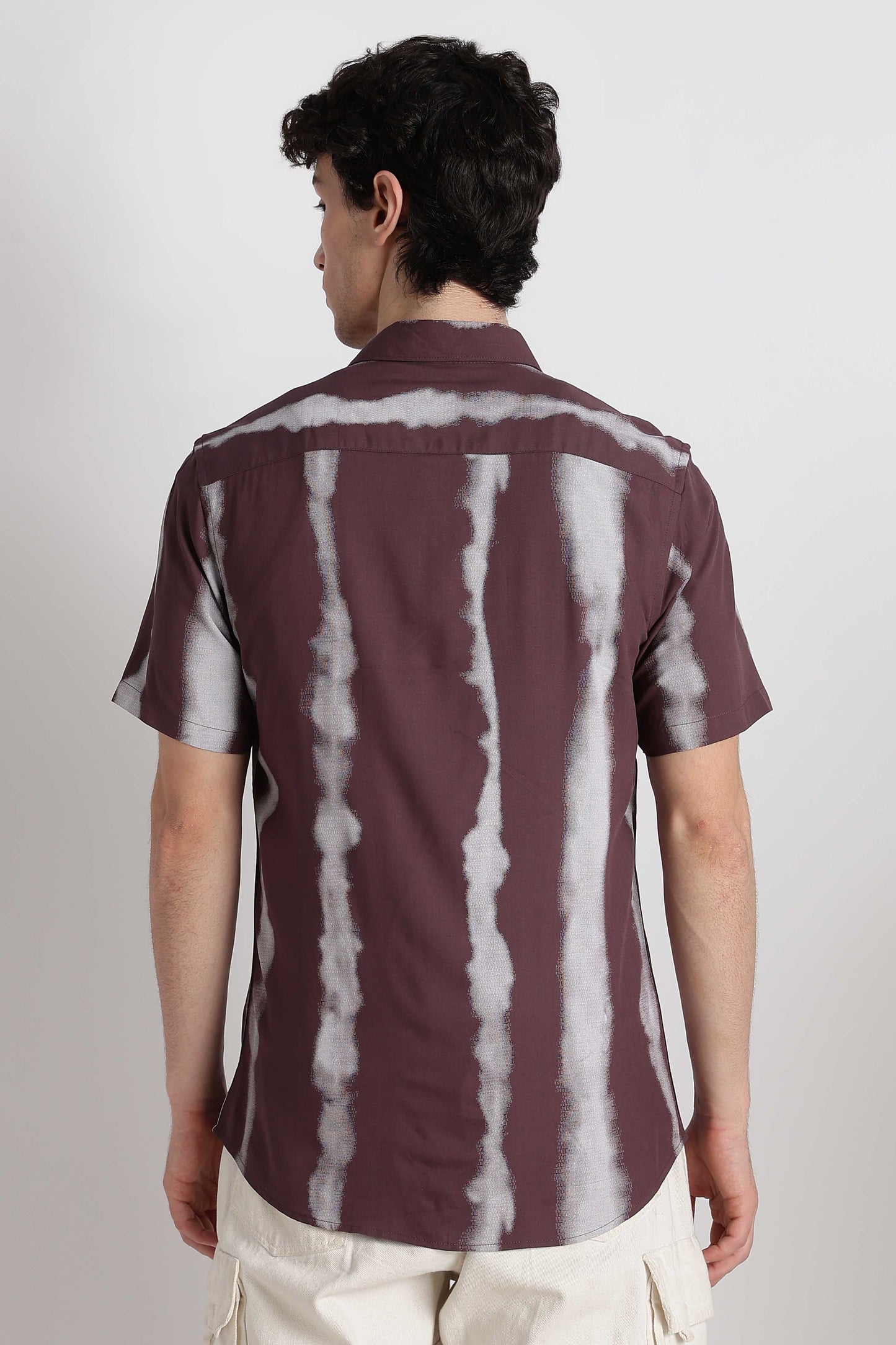 Stylish Floral Printed Rayon Shirt Purple