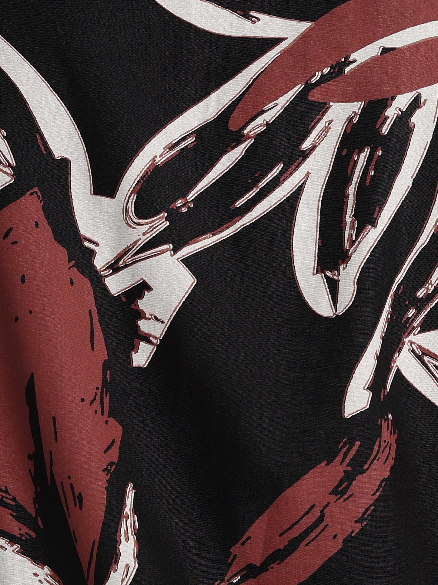Stylish Floral Printed Rayon Shirt Black White
