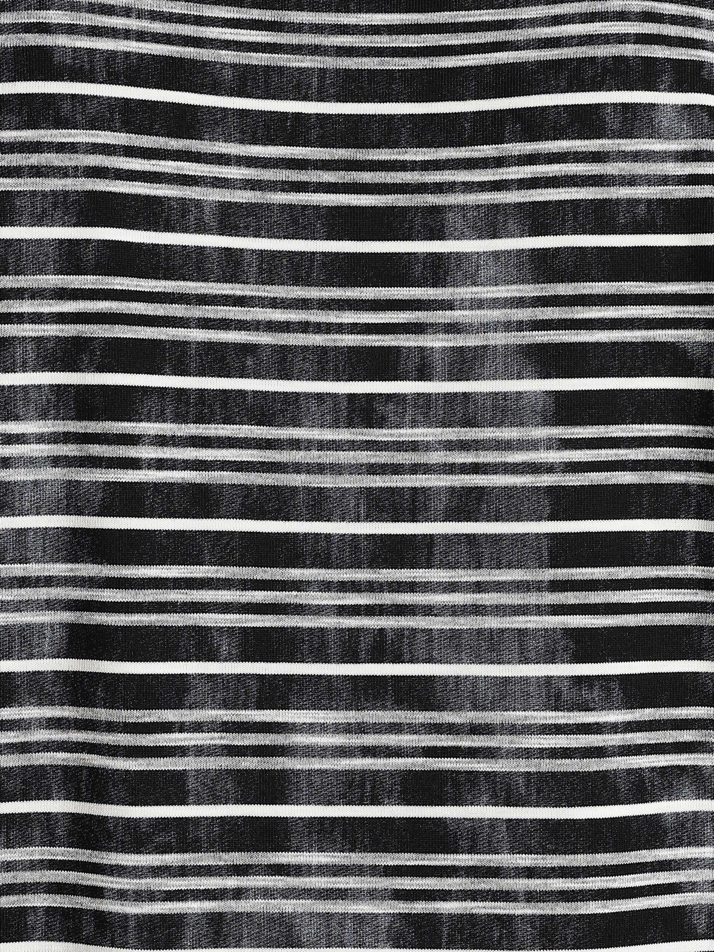 Cotton Poly Striped T-Shirt Black