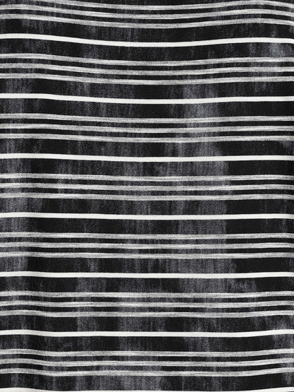 Cotton Poly Striped T-Shirt Black