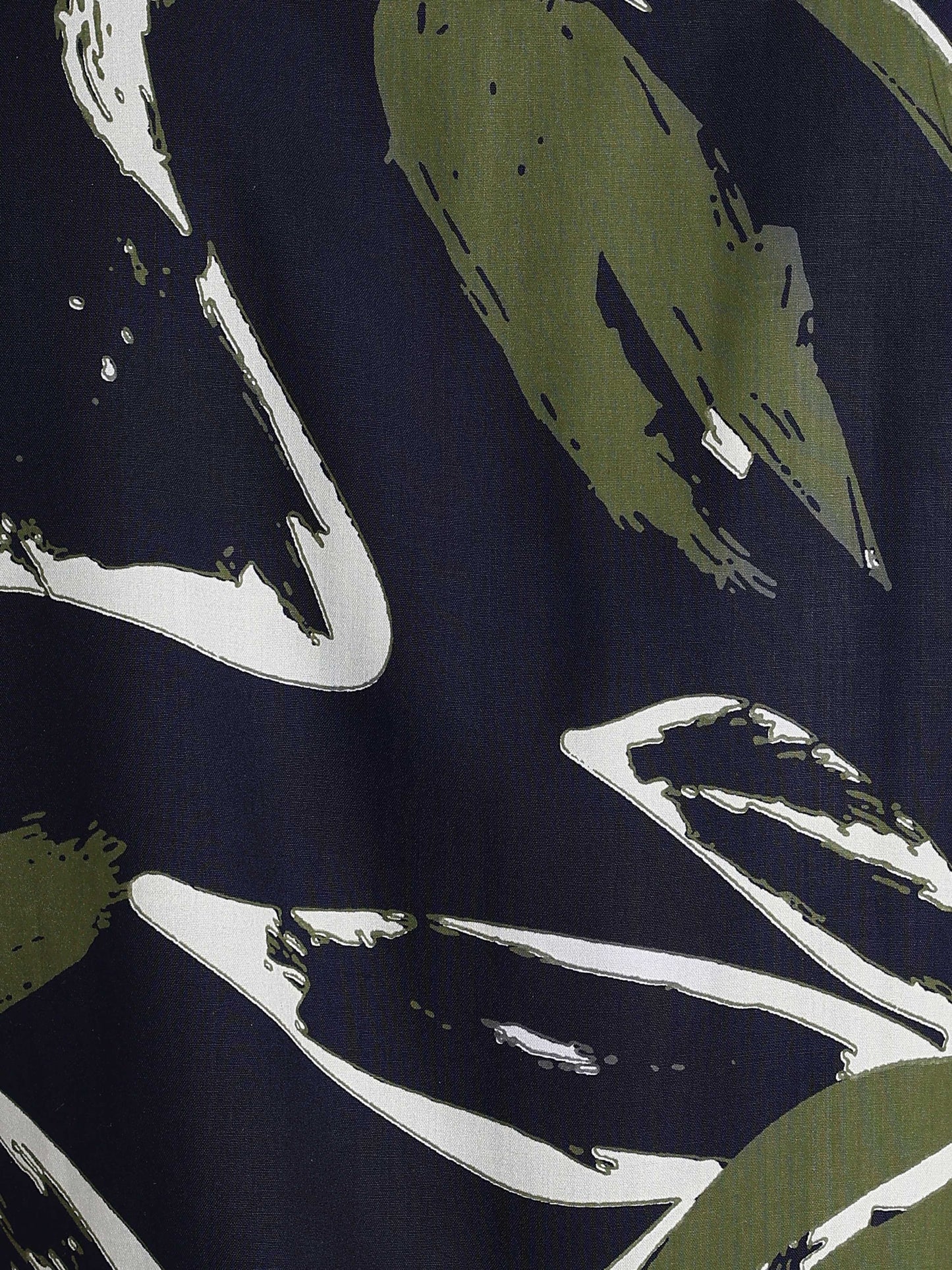 Stylish Floral Printed Rayon Shirt Navy White