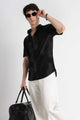 Stylish Floral Printed Rayon Shirt Black