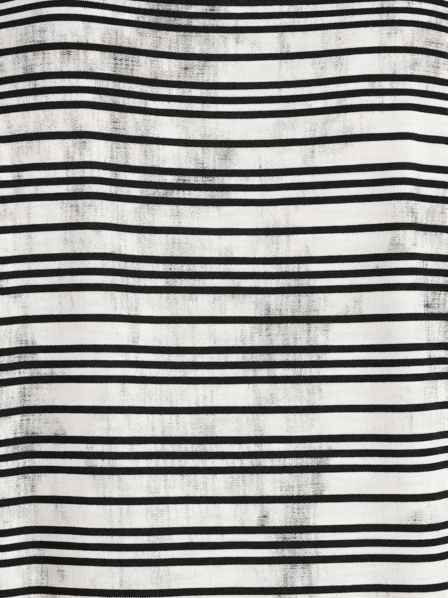 Cotton Poly Striped T-Shirt White