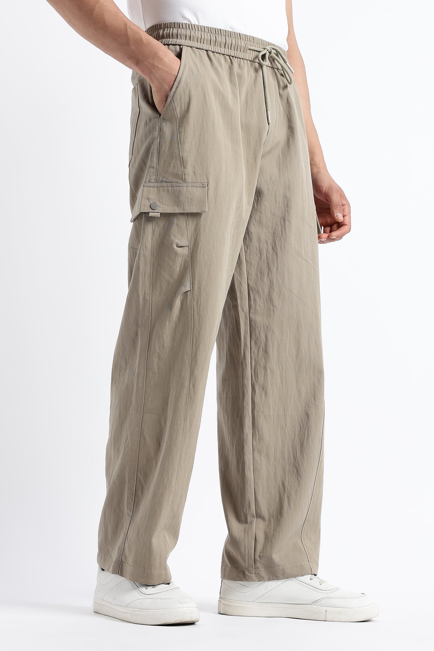 Relaxed Utility Cargo Pants Stone Grey