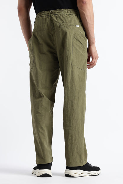 Streetwear Utility Drawcord Bottoms Green