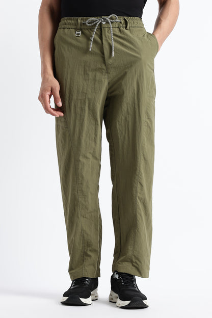 Streetwear Utility Drawcord Bottoms Green