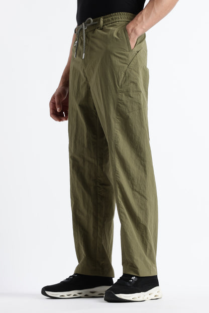 Streetwear Utility Drawcord Bottoms Green