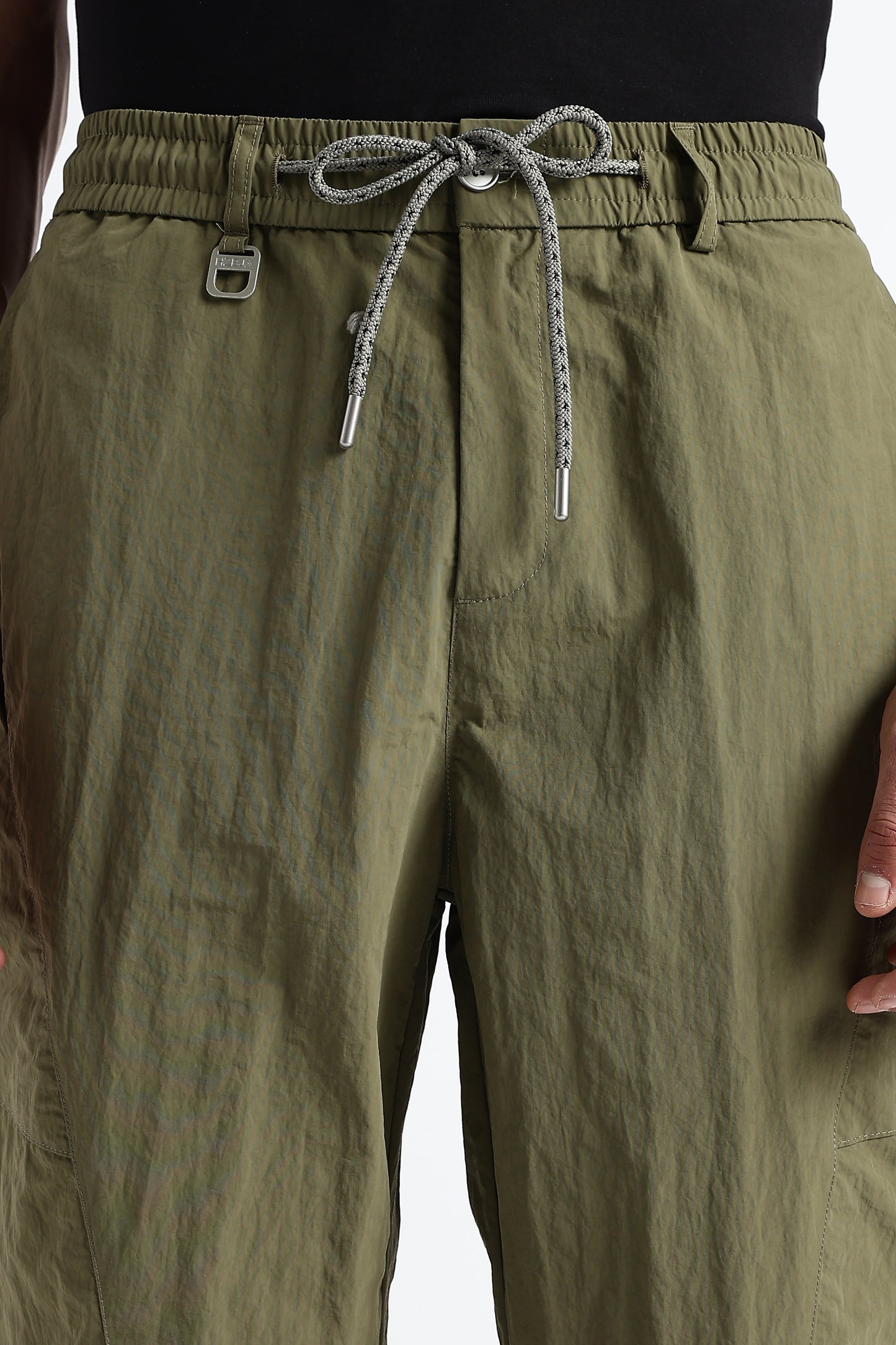Streetwear Utility Drawcord Bottoms Green