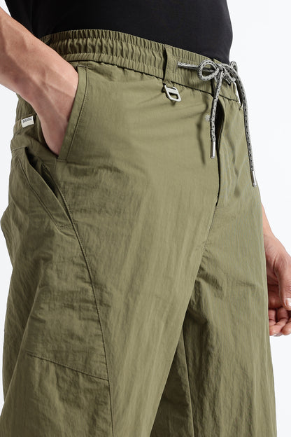 Streetwear Utility Drawcord Bottoms Green