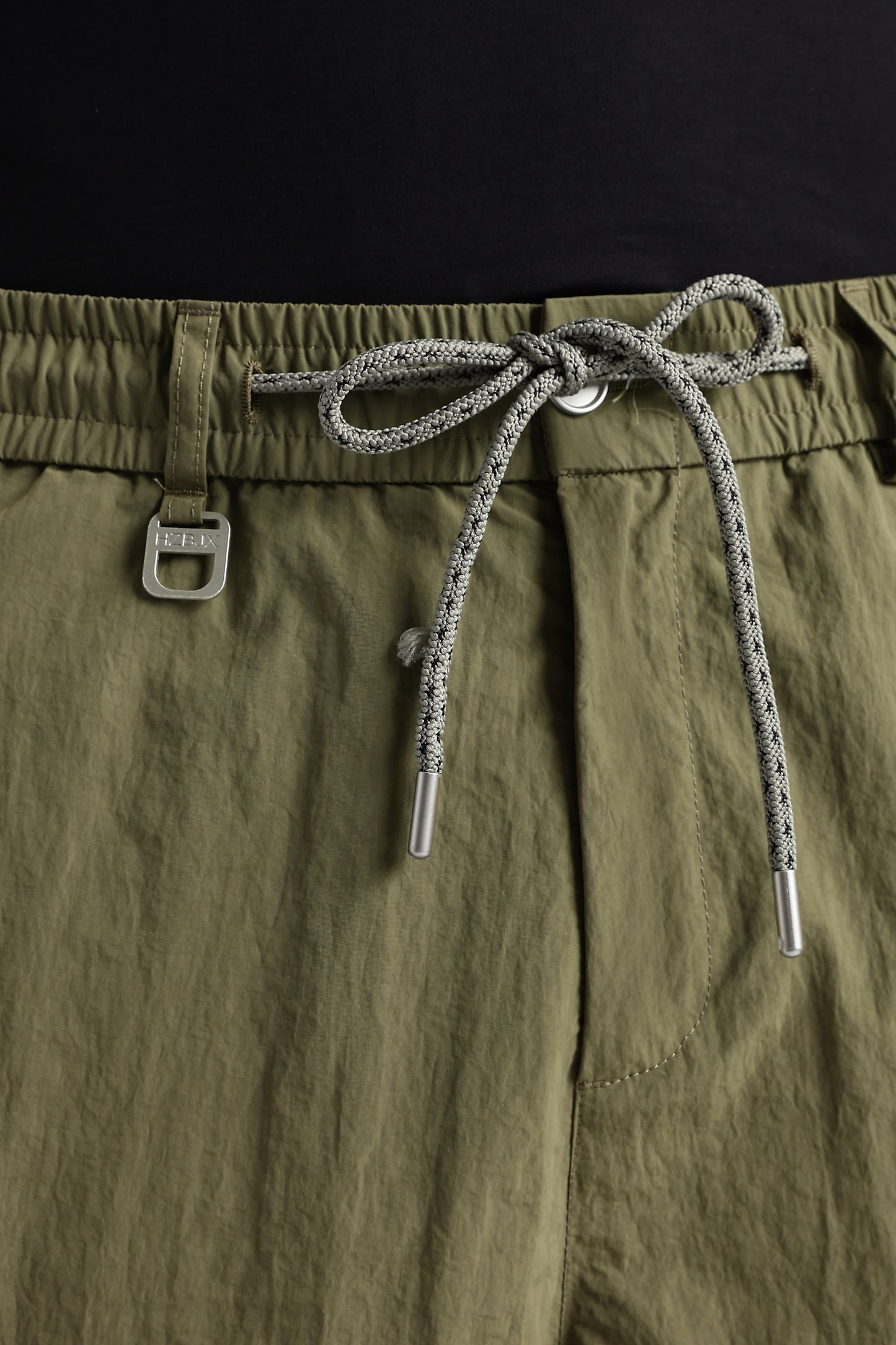 Streetwear Utility Drawcord Bottoms Green