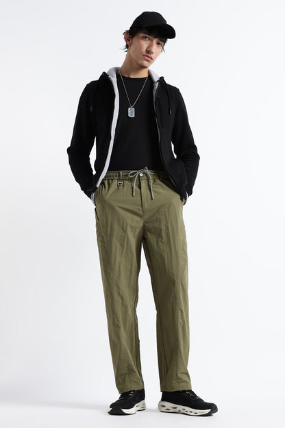 Streetwear Utility Drawcord Bottoms Green