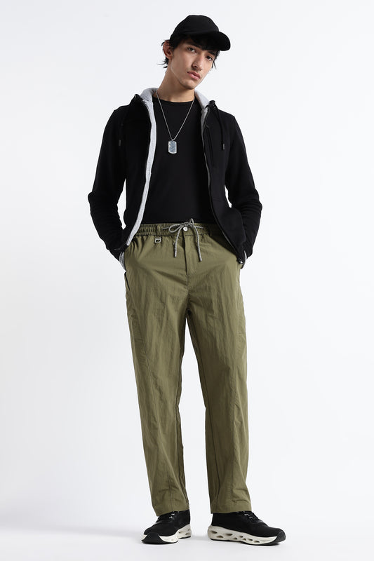 Streetwear Utility Drawcord Bottoms Green
