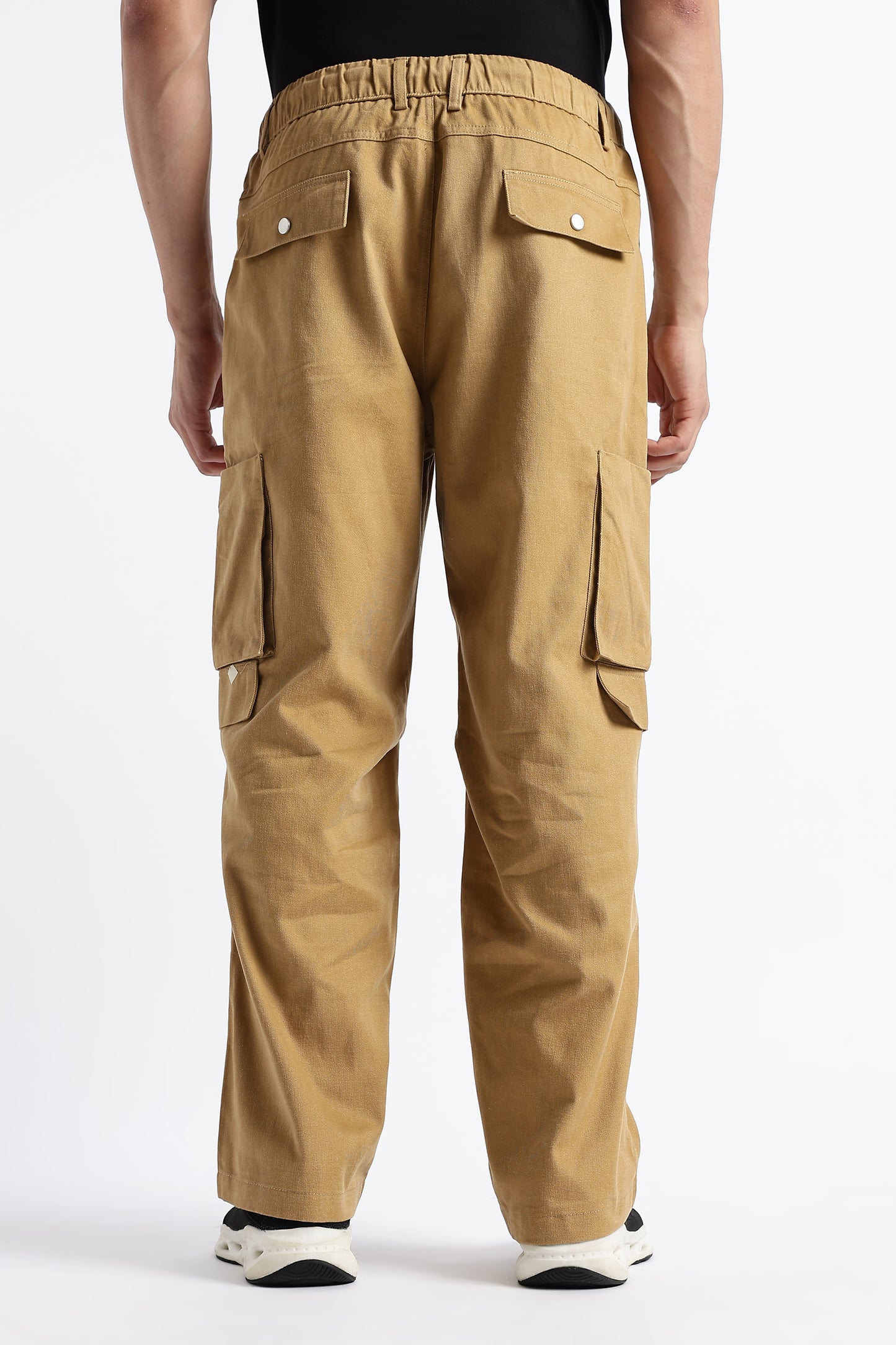 Brown Drawstring Cargo Trousers