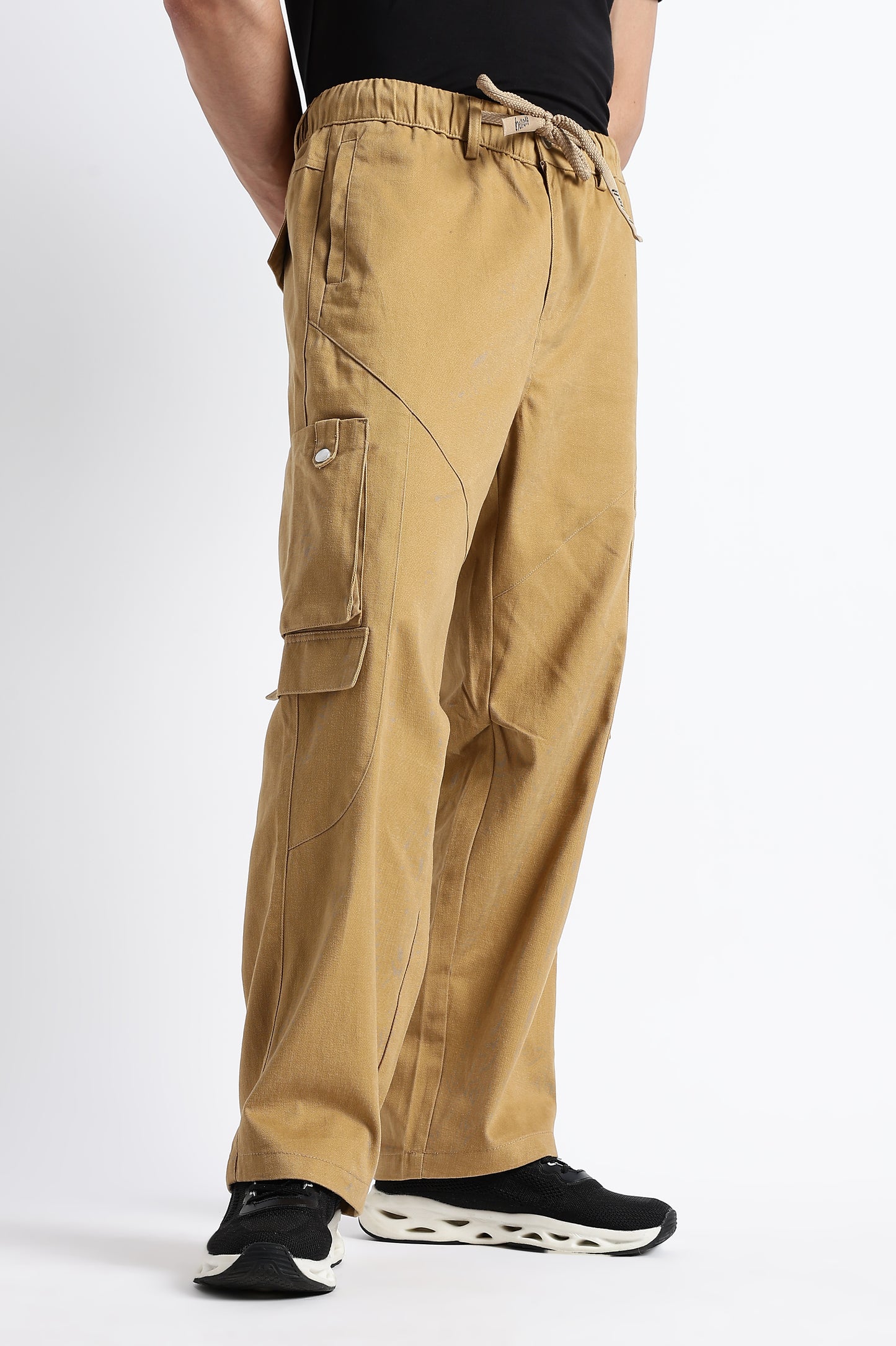 Brown Drawstring Cargo Trousers