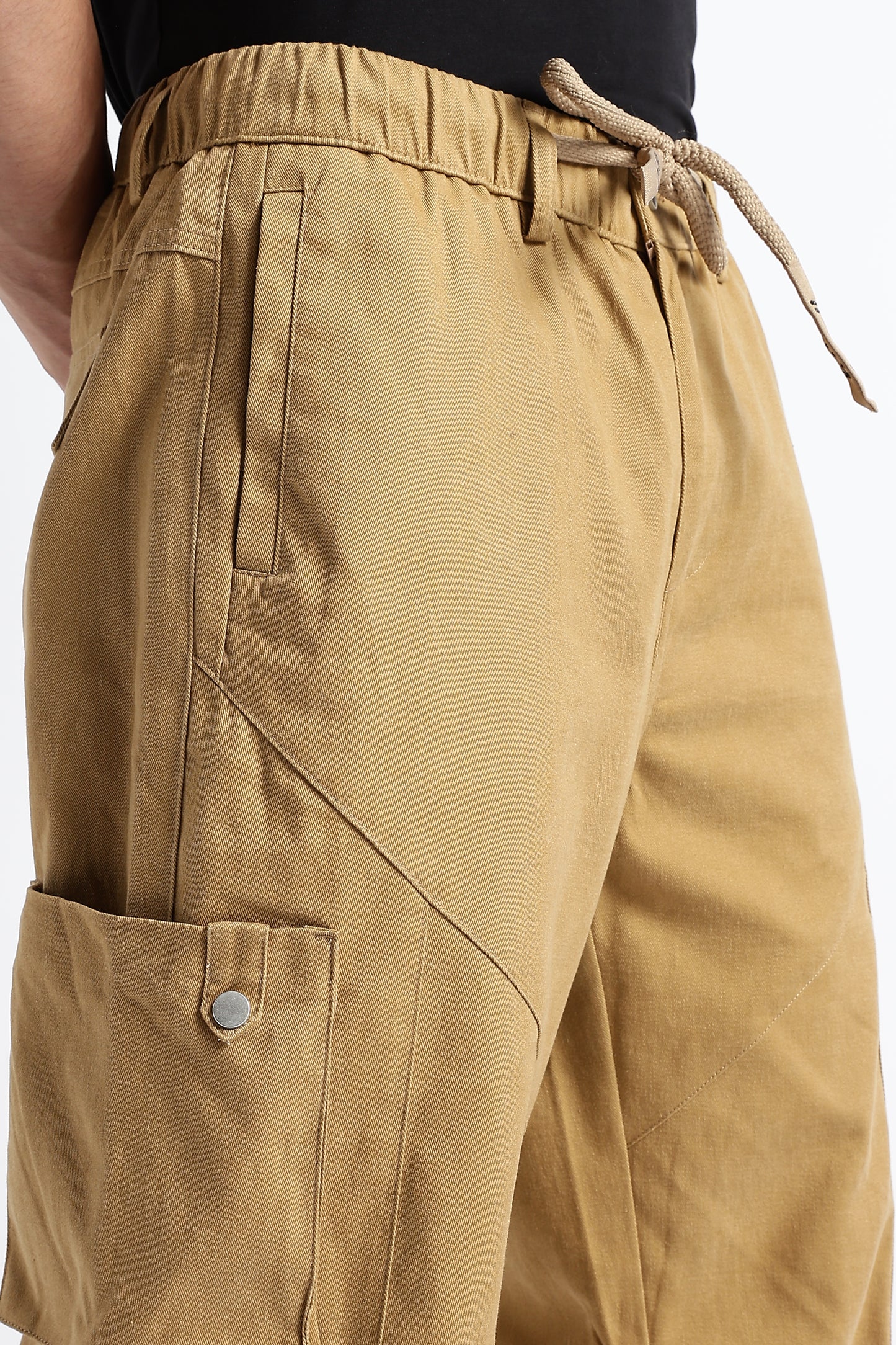 Brown Drawstring Cargo Trousers