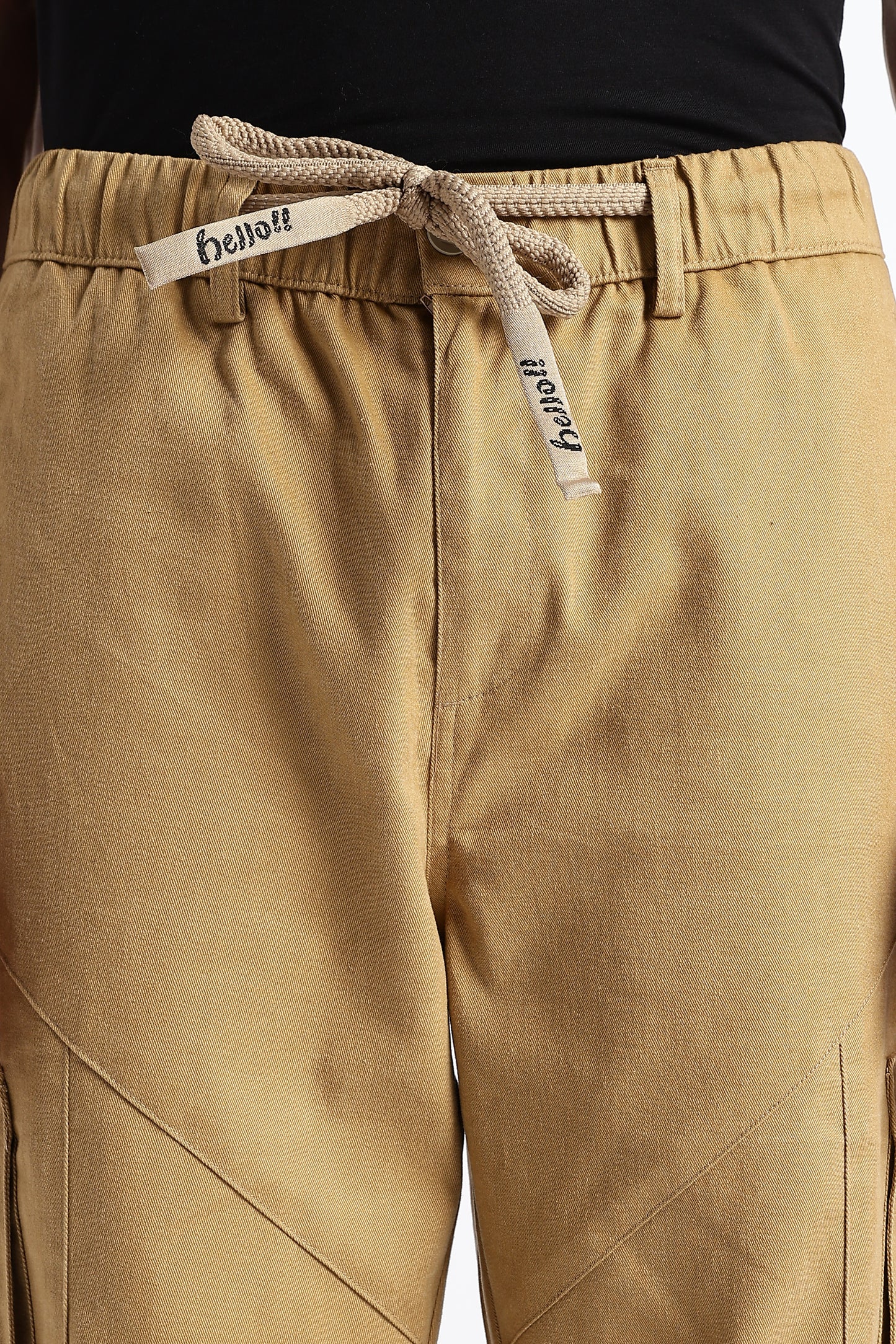 Brown Drawstring Cargo Trousers