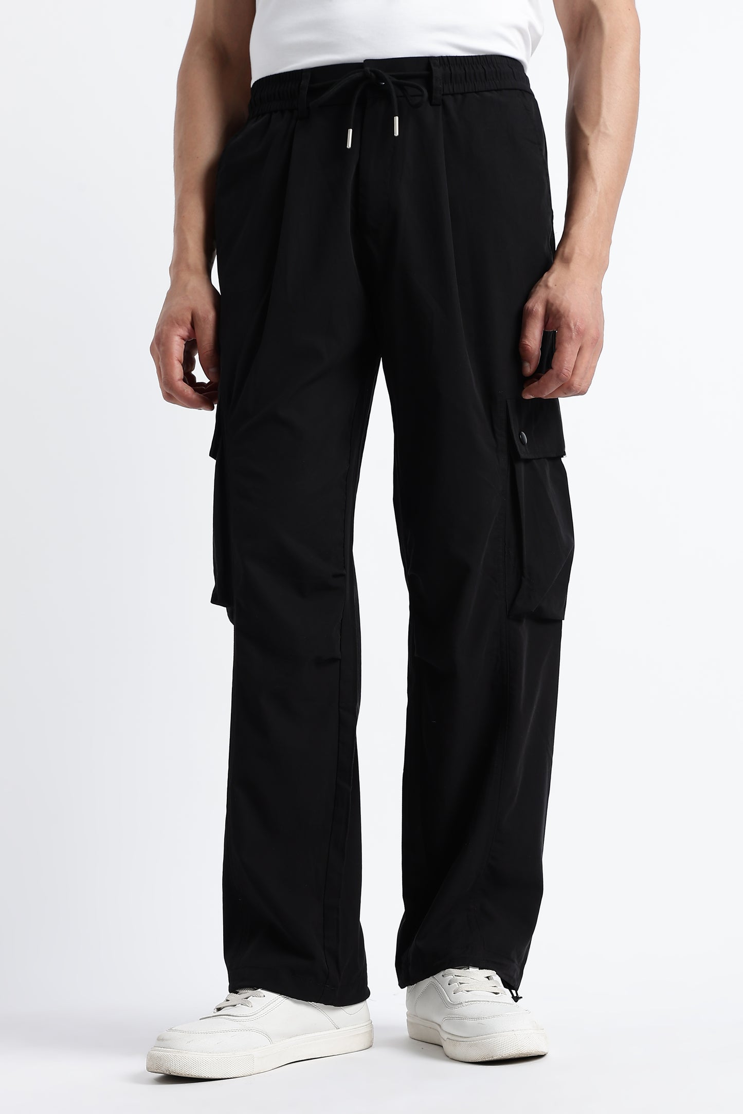 Classic Black Drawcord Cargo Pants