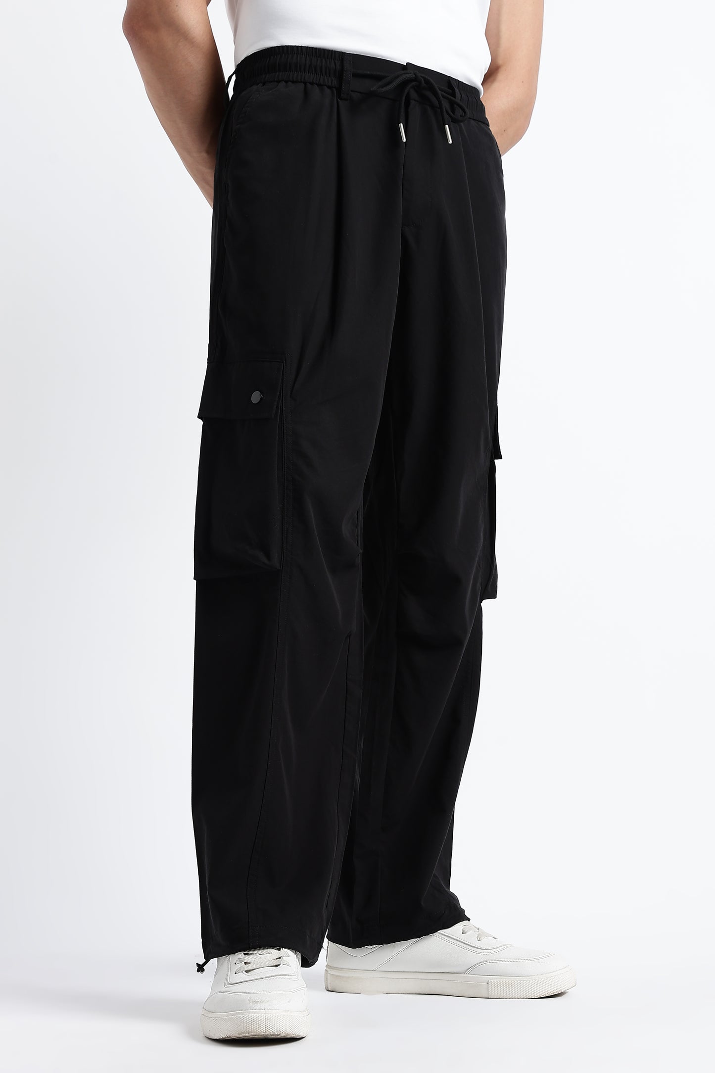 Classic Black Drawcord Cargo Pants