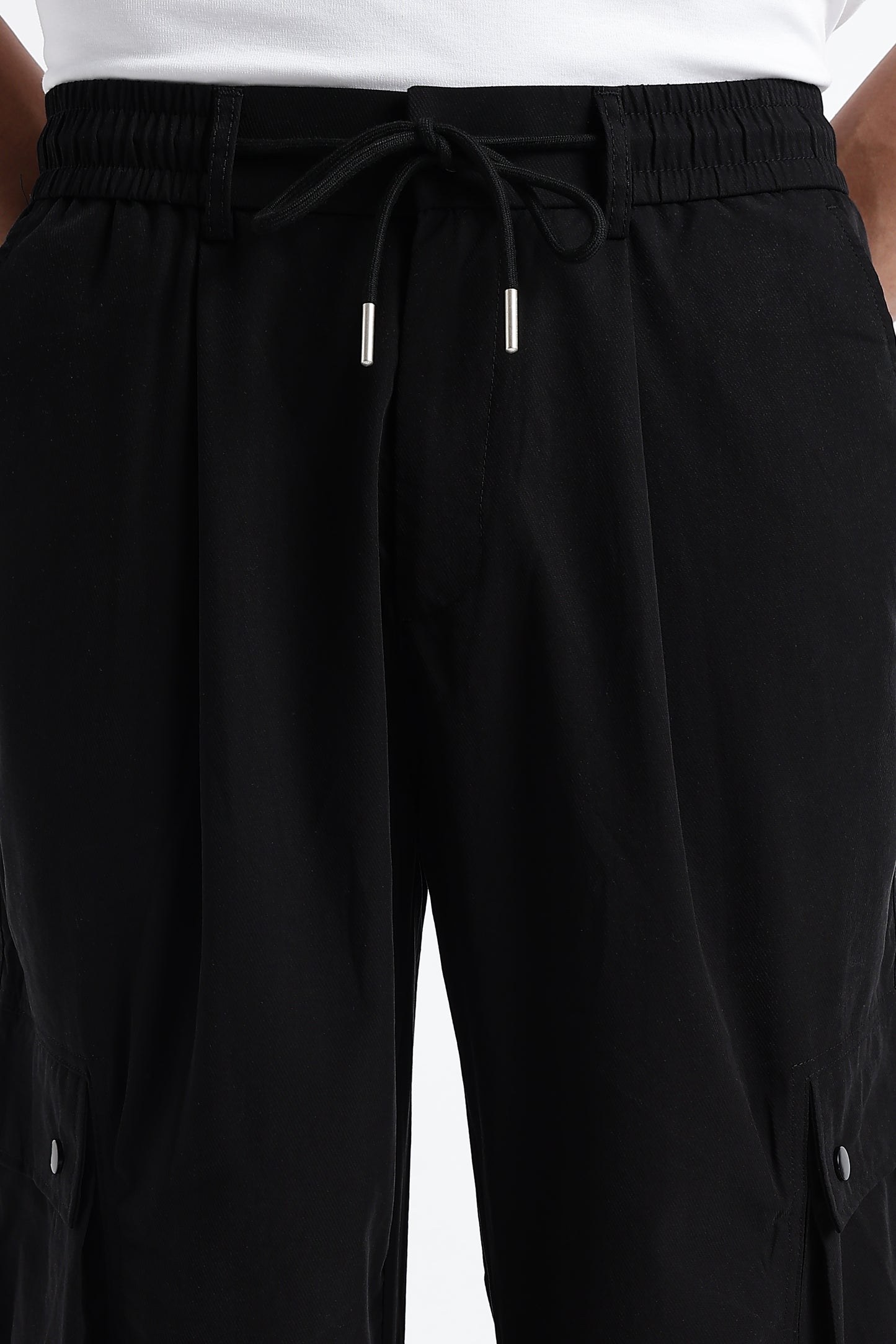 Classic Black Drawcord Cargo Pants