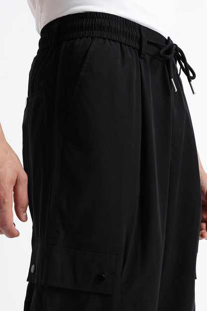 Classic Black Drawcord Cargo Pants