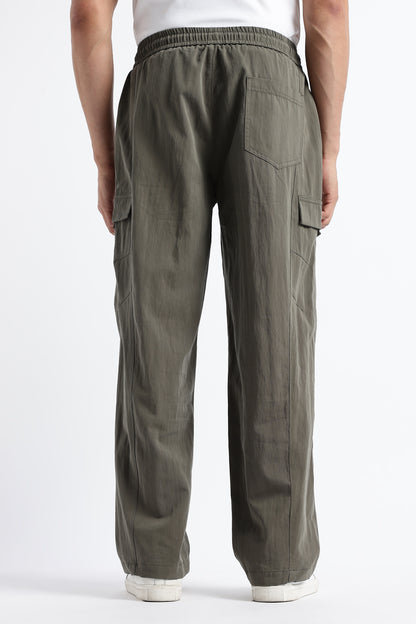 Relaxed Utility Cargo Pants Olive Green