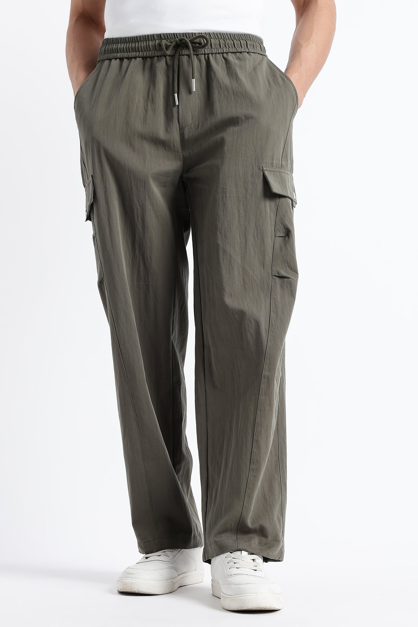 Relaxed Utility Cargo Pants Olive Green
