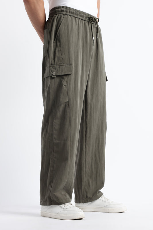 Relaxed Utility Cargo Pants Olive Green