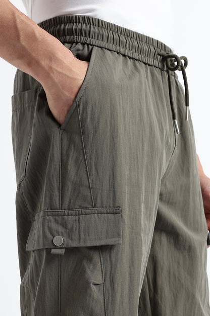 Relaxed Utility Cargo Pants Olive Green
