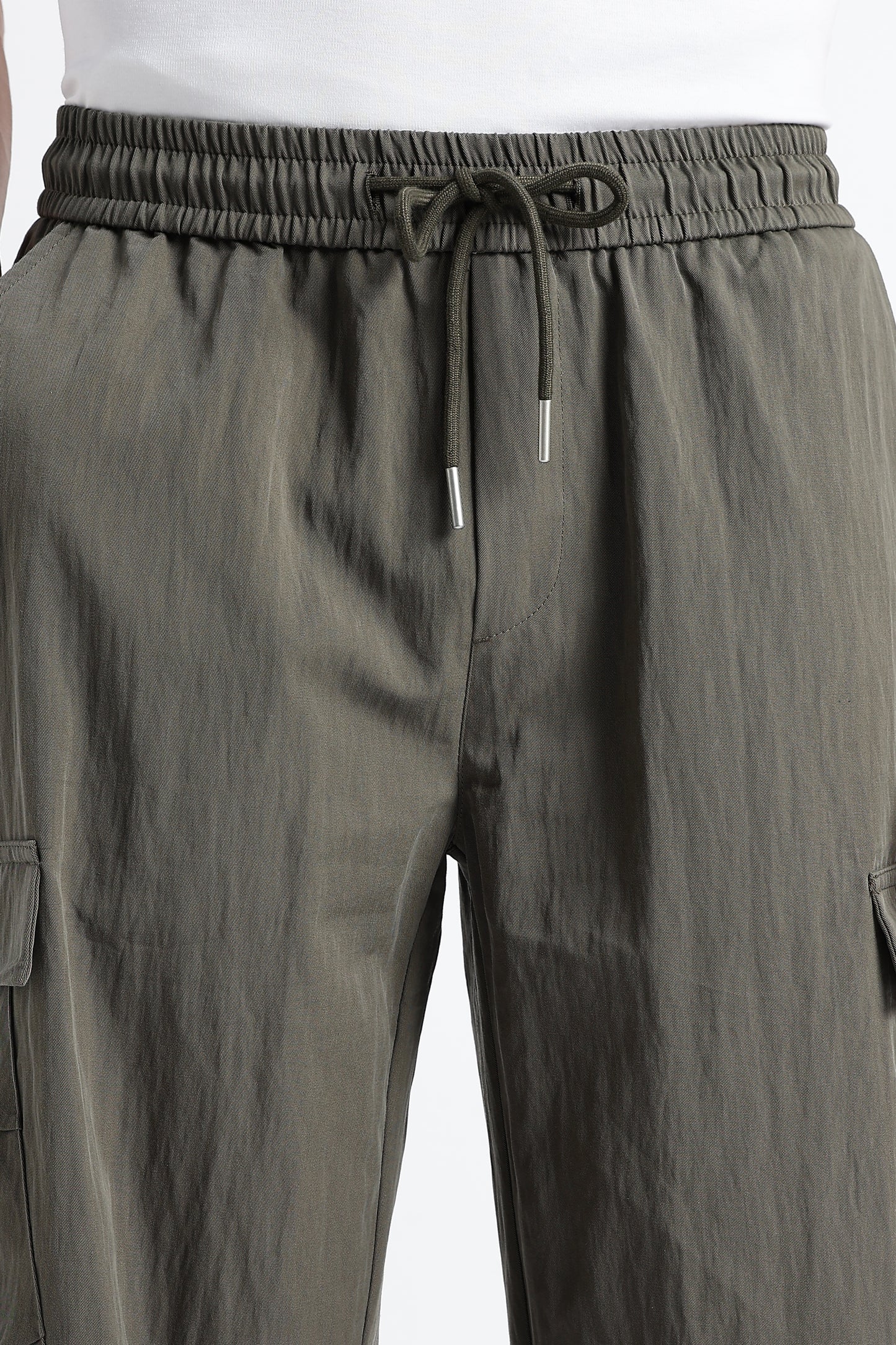Relaxed Utility Cargo Pants Olive Green