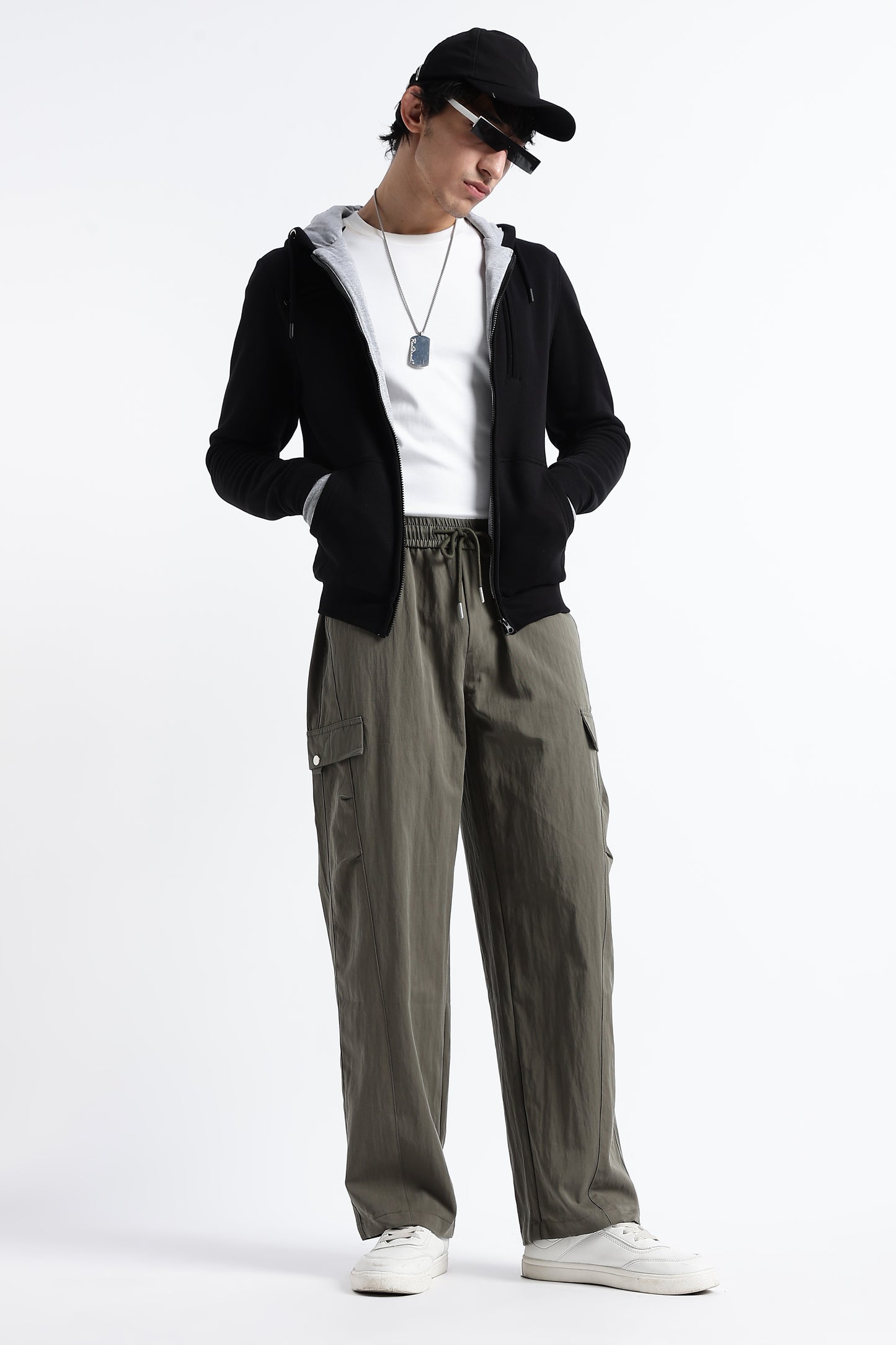 Relaxed Utility Cargo Pants Olive Green
