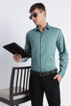Refined Satin Finish Slim Fit Shirt Teal Green