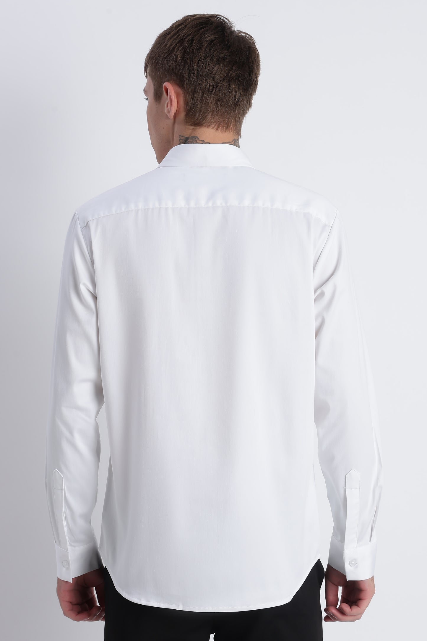 Refined Satin Finish Slim Fit Shirt White