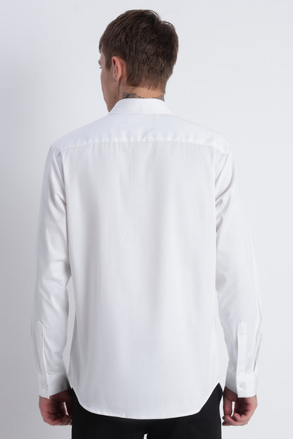 Refined Satin Finish Slim Fit Shirt White