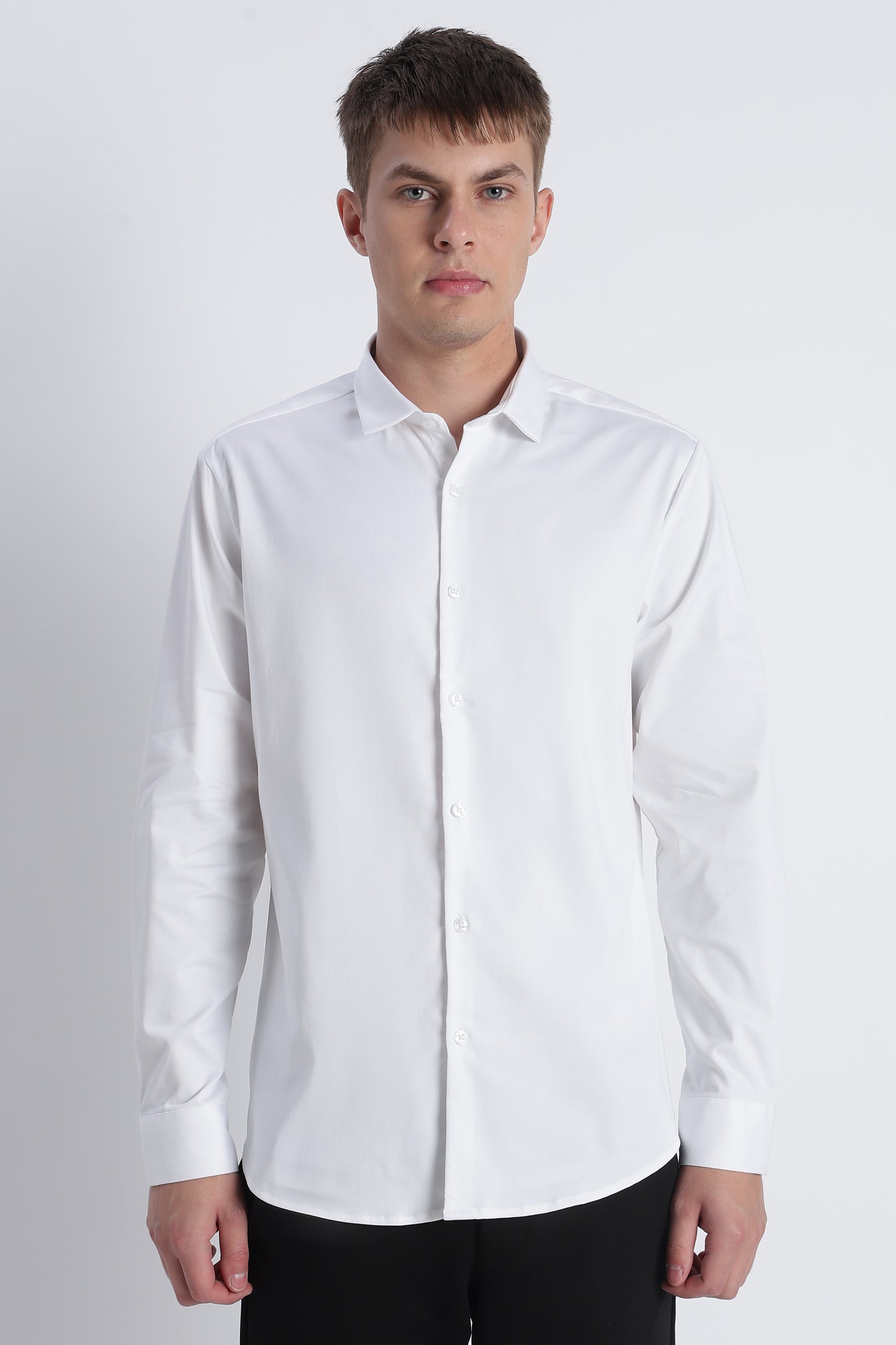 Refined Satin Finish Slim Fit Shirt White