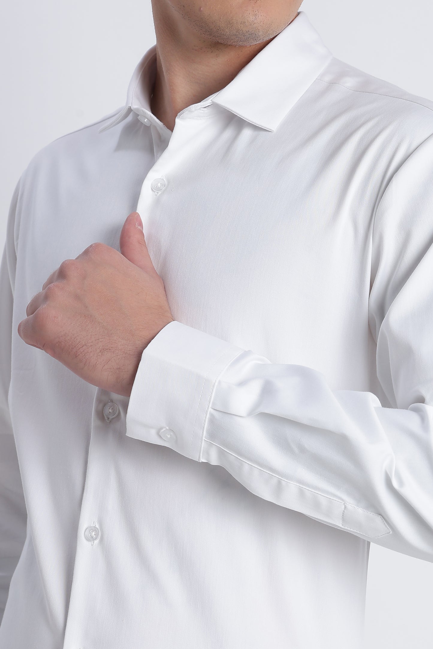 Refined Satin Finish Slim Fit Shirt White