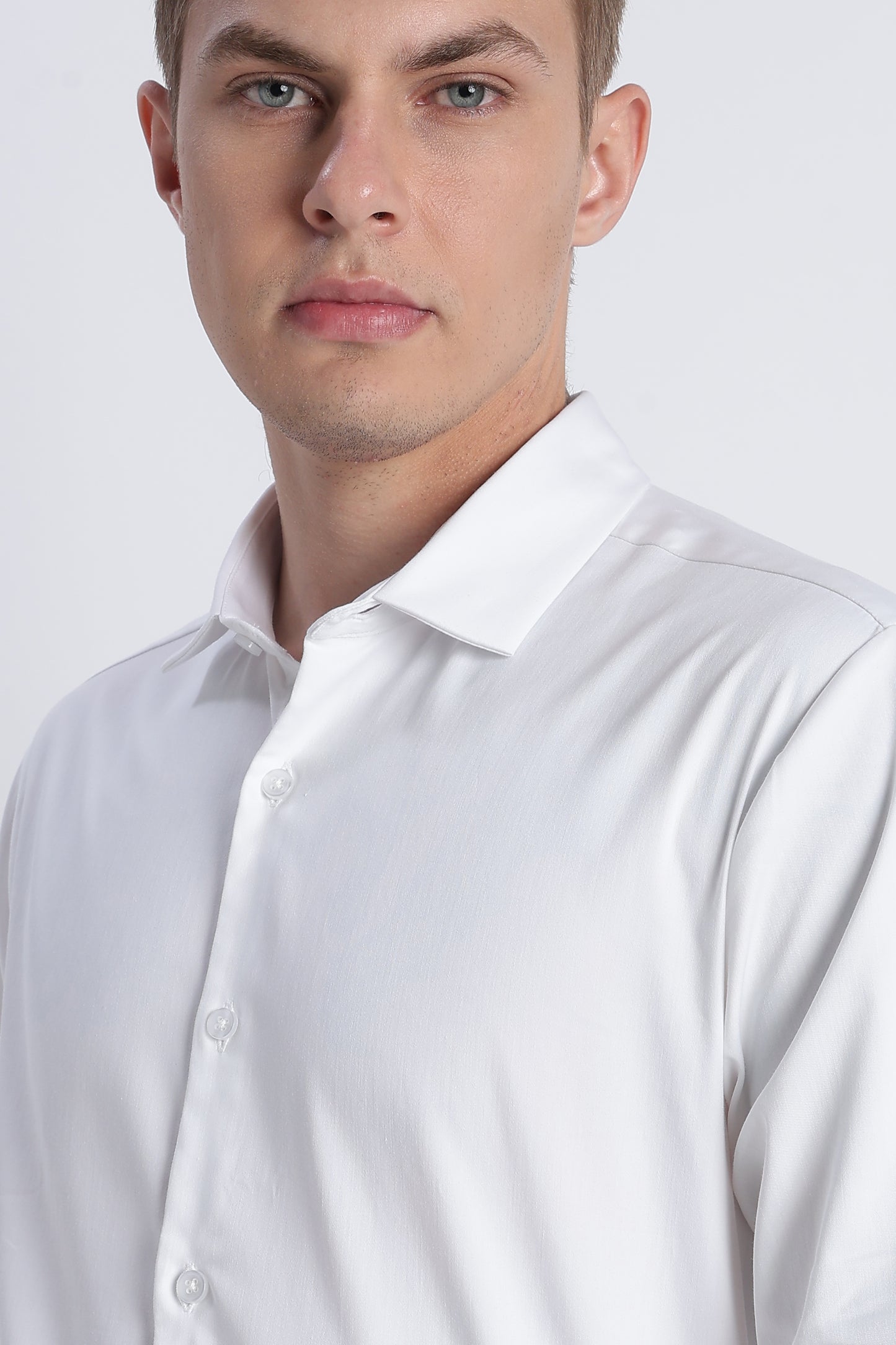 Refined Satin Finish Slim Fit Shirt White