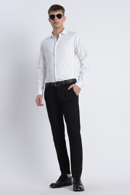 Refined Satin Finish Slim Fit Shirt White
