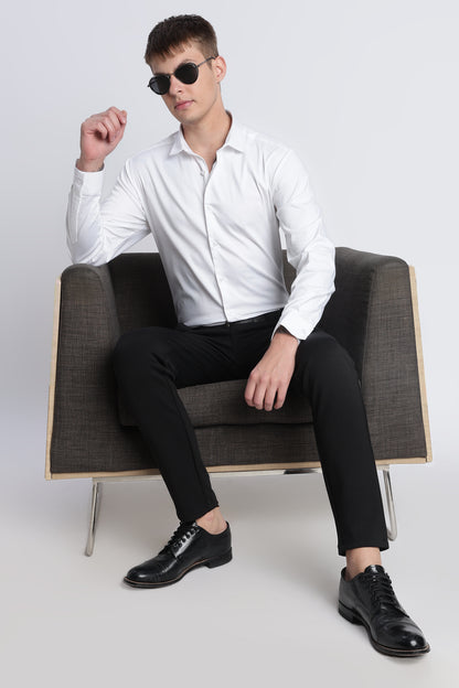 Refined Satin Finish Slim Fit Shirt White