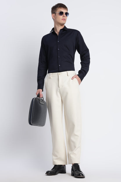 Refined Satin Finish Slim Fit Shirt Dk Navy