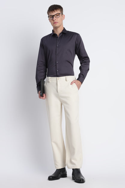 Refined Satin Finish Slim Fit Shirt Dk Grey