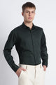 Refined Satin Finish Slim Fit Shirt Dk Green