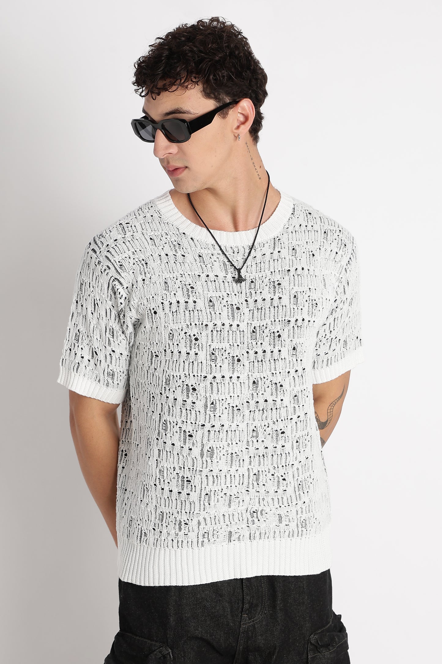 Crew Neck Casual Wear White