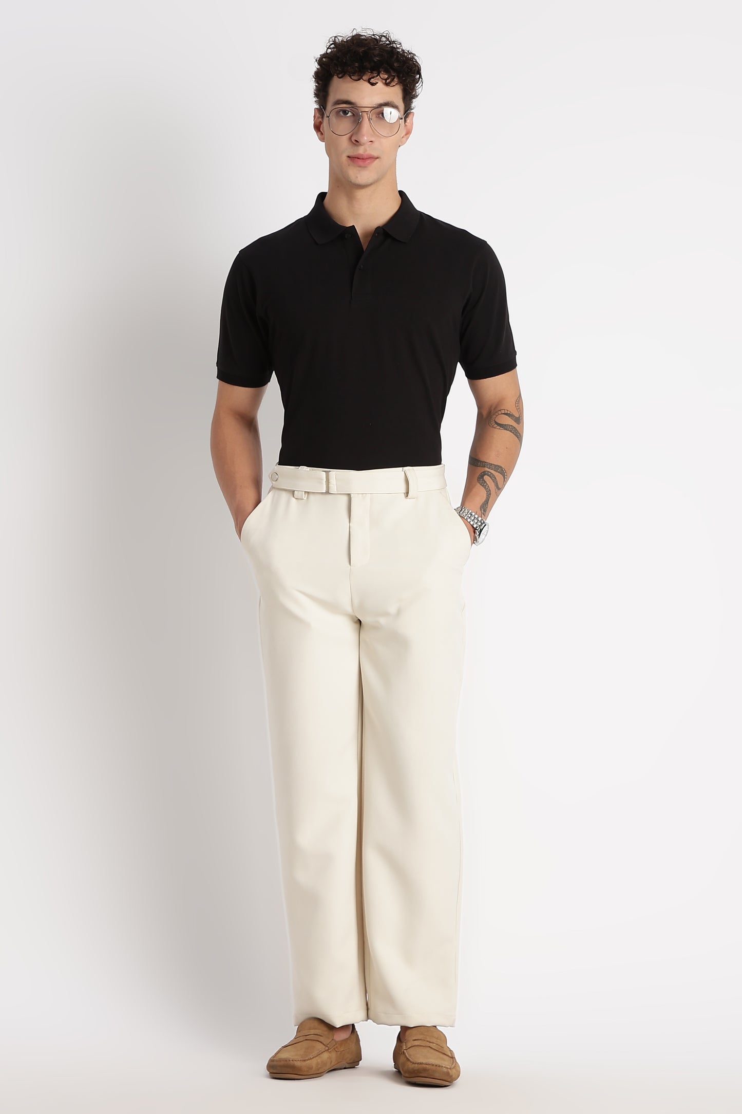 Premium Stretch Cotton Slim Fit Polo T-Shirt Black