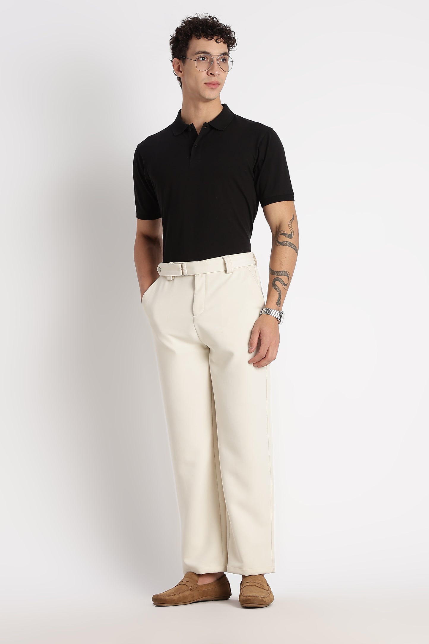 Premium Stretch Cotton Slim Fit Polo T-Shirt Black