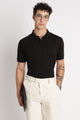Premium Stretch Cotton Slim Fit Polo T-Shirt Black